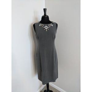 Sandra Darren Gray Sleeveless Dress